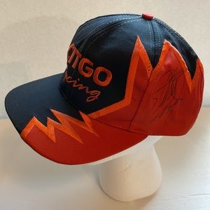 Citgo racing signed #21 Elliott Sadler shark tooth hat cap black orange ATT